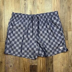 Nike Club Flow Checkers Shorts Mens Navy Blue Essentials NWT FN3098-410 NWT